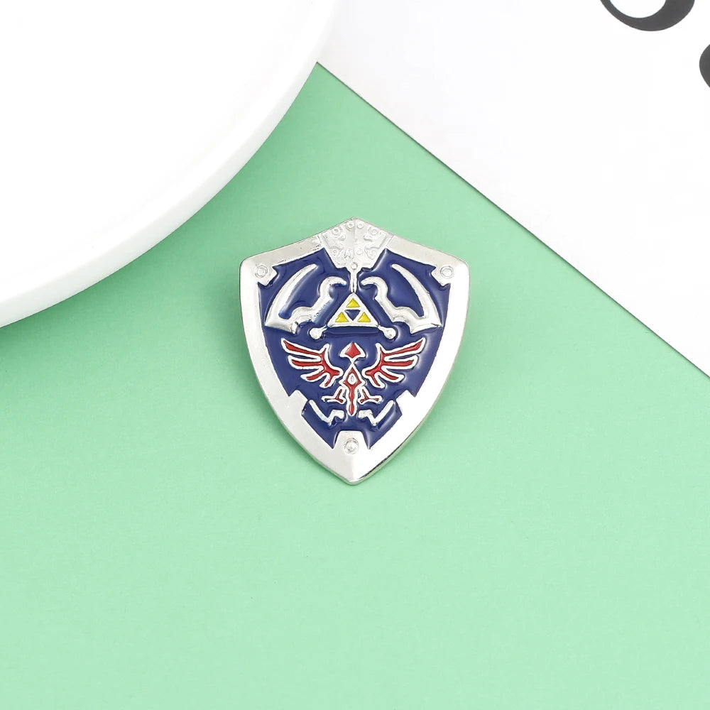 The Legend of Zeldas Brooch for Men Women Vintage Triforce Triangle Amulet Lapel Pins Cosplay Party Gifts