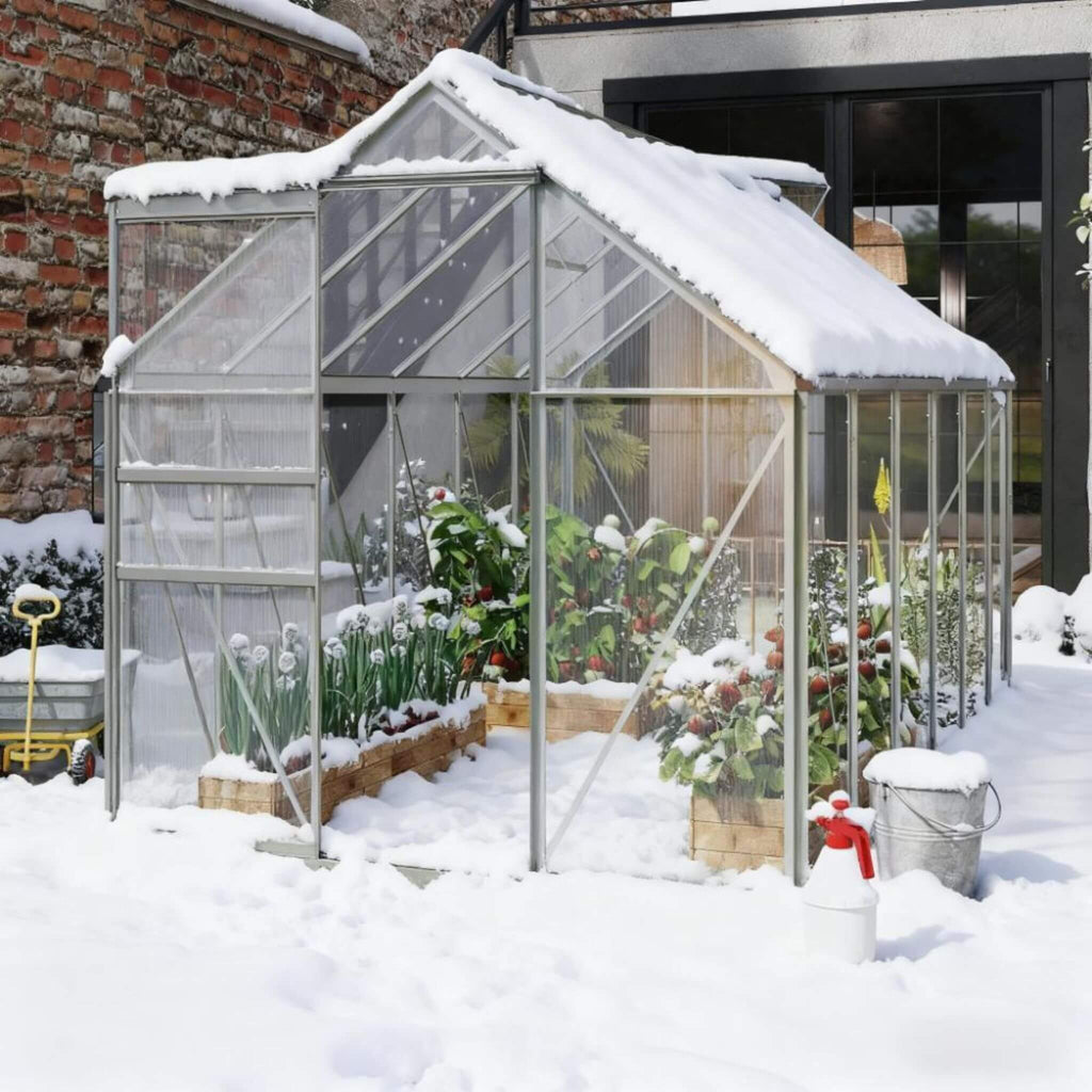 [06X12FT] Heavy-Duty Aluminum Walk-In Greenhouse With Rooftop Vent And Sliding Door (SAK69048)