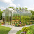 [08X12FT] Heavy-Duty Polycarbonate Outdoor Greenhouse With Aluminum Frame And Sliding Doors (SAK90426)