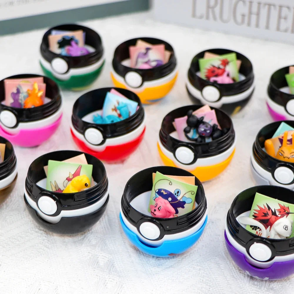 12PCS Pokemon Ball Pokeball Pikachu Pokeball Action Figure Cartoon Anime Kawaii Doll Poke Ball Collection Birthday Gifts