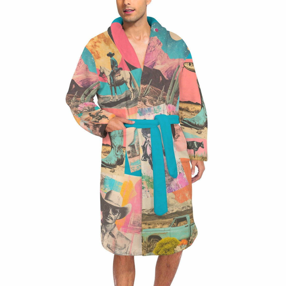 Baha Ranch Retro Pop Western Men's Robe