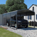 [10X15FT] Large Heavy-Duty Outdoor Metal Carport For Cars, Trucks And Boats (SAK95738)