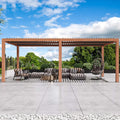 [10X20FT] Heavy-Duty Luxury Outdoor Pergola With Adjustable Louvers And Integrated Drainage (SAK42670)
