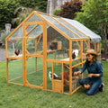 110-Inch Large Outdoor Kitten Playpen Chicken Coop With Waterproof Cover (SAK15370)