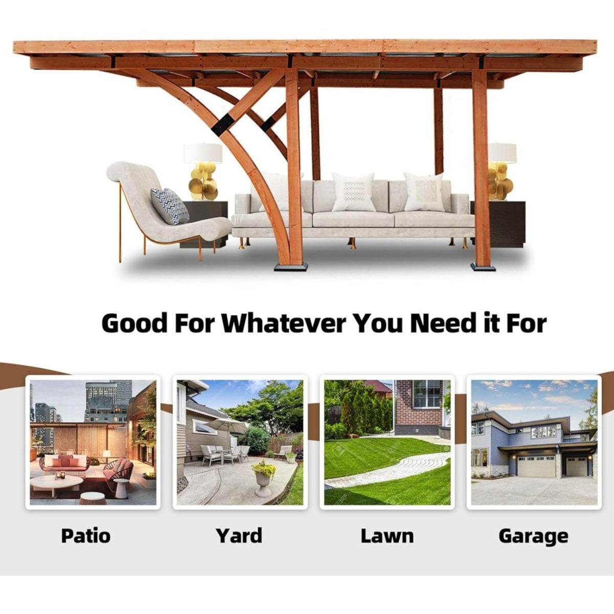 [12X18FT] Premium Heavy-Duty Pine Wood Arc-Shaped Carport With Metal Roof (SAK94716)