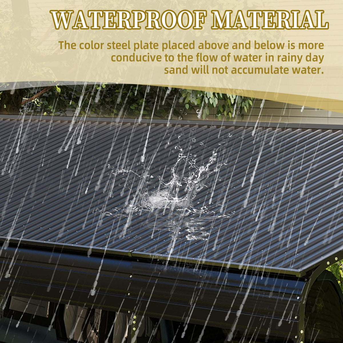 [13X26FT] Heavy-Duty Weather-Resistant Outdoor Carport With Protective Film (SAK82451)