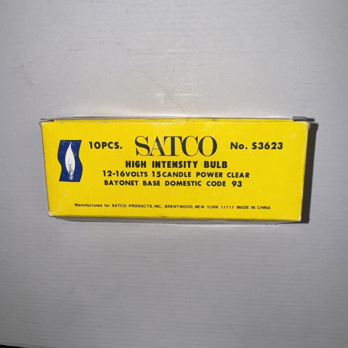 Set of 8 Satco S3623 High Intensity Bulb Bayonet Base 12-16V S8 Light Bulbs