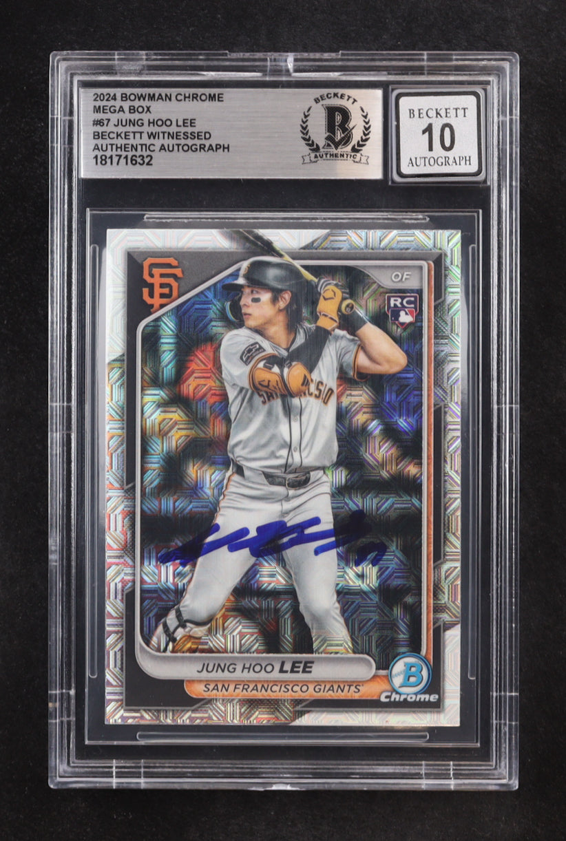 Jung Hoo Lee Signed 2024 Bowman Chrome Mega Box #67 RC (BGS | Auto 10)