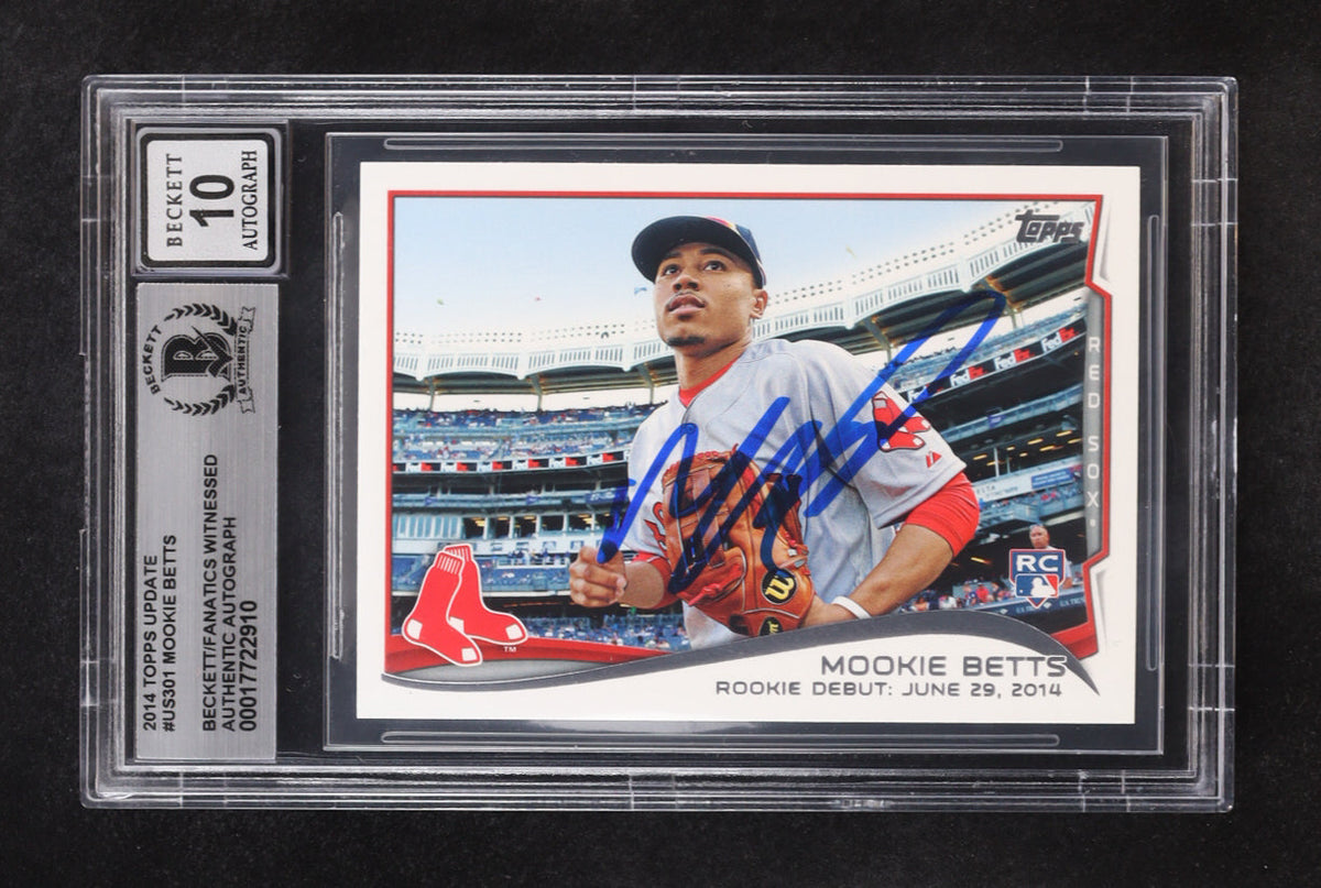 Mookie Betts Signed 2014 Topps Update #US301 RC (BGS | Autograph Graded BGS 10)