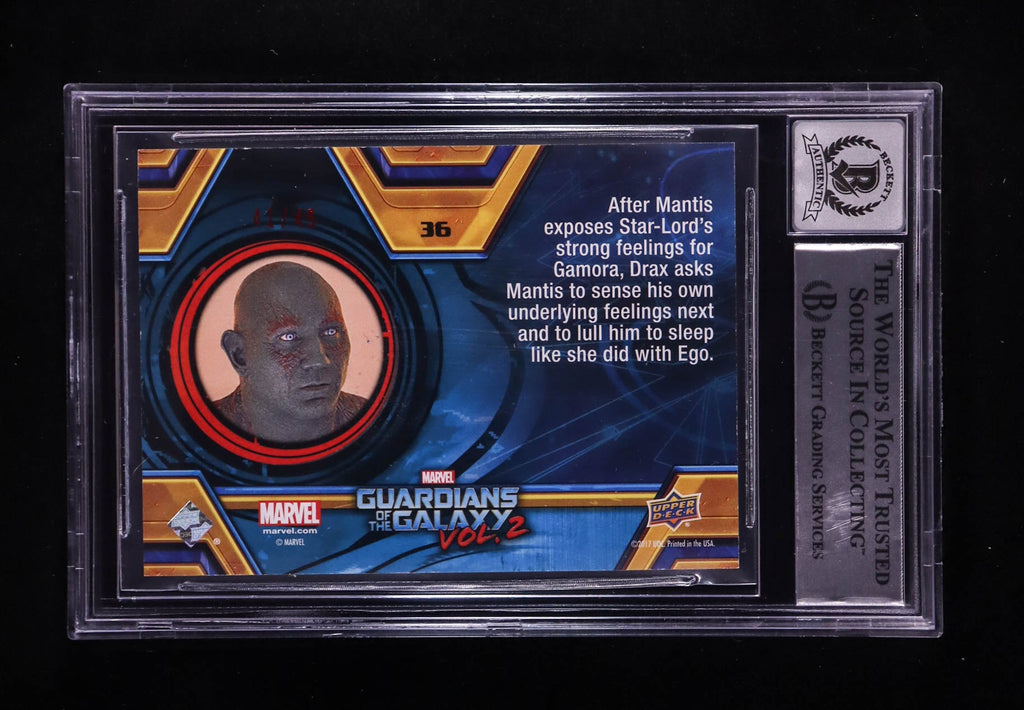 Dave Bautista Signed 2017 Guardians Galaxy V2 Red Foil #36 41/49 (BGS | Auto 10)