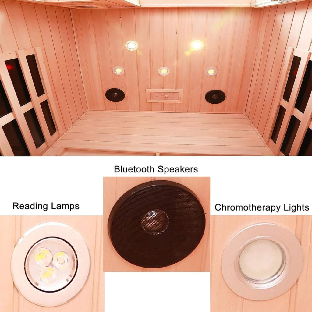 Orien Premium 2-Person Low EMF FAR-Infrared Heat Wood Home Personal Spa Sauna With Ceramic Heaters (SAK25714)