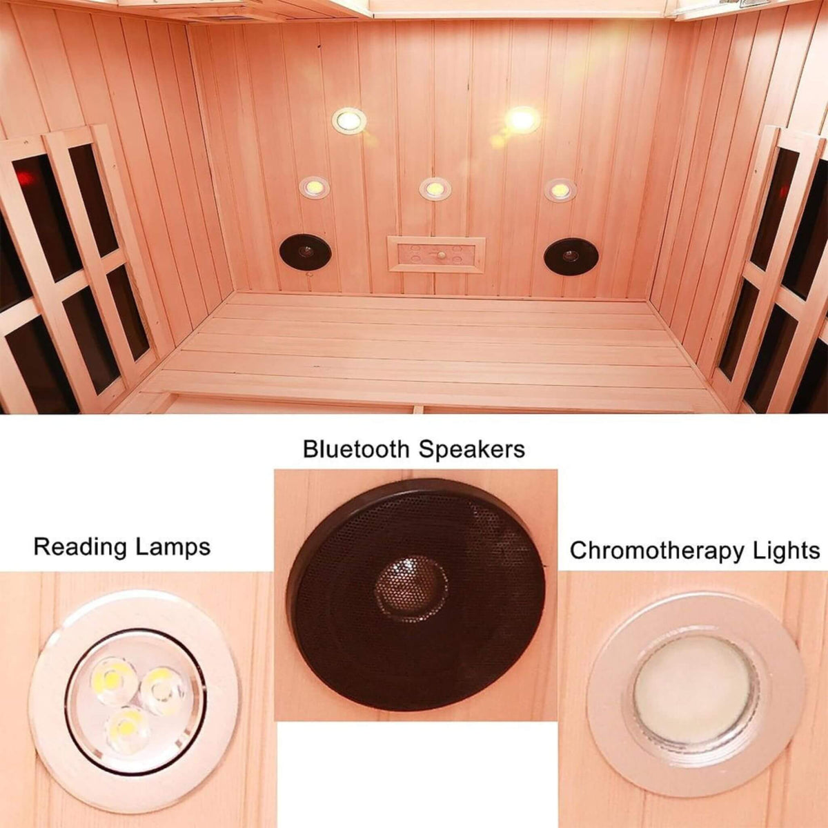 Orien Premium 2-Person Low EMF FAR-Infrared Heat Wood Home Personal Spa Sauna With Ceramic Heaters (SAK25714)