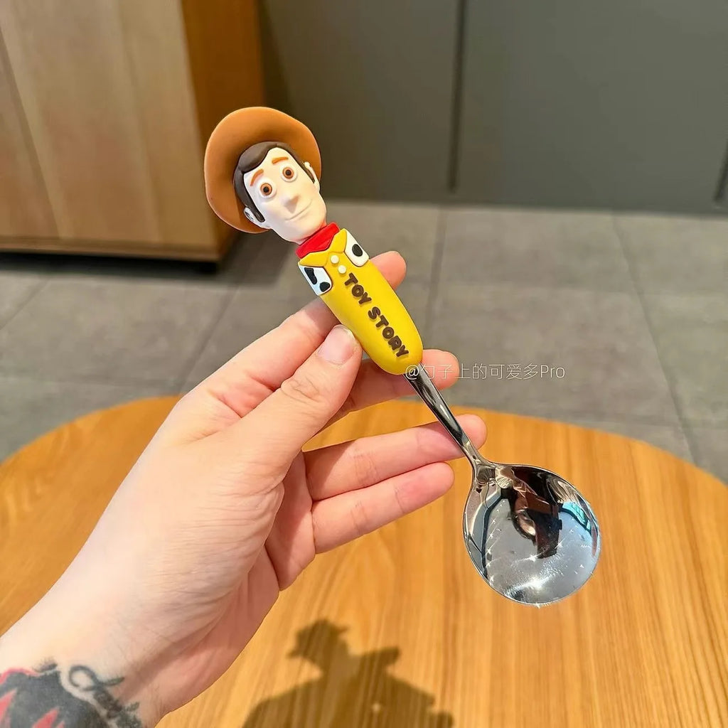 Toy Story 5 Spoon Fork Cutlery Set Woody Buzz Lightyear Jessie Forky Alien Cartoon Character Birthday Christmas Gift For Fans