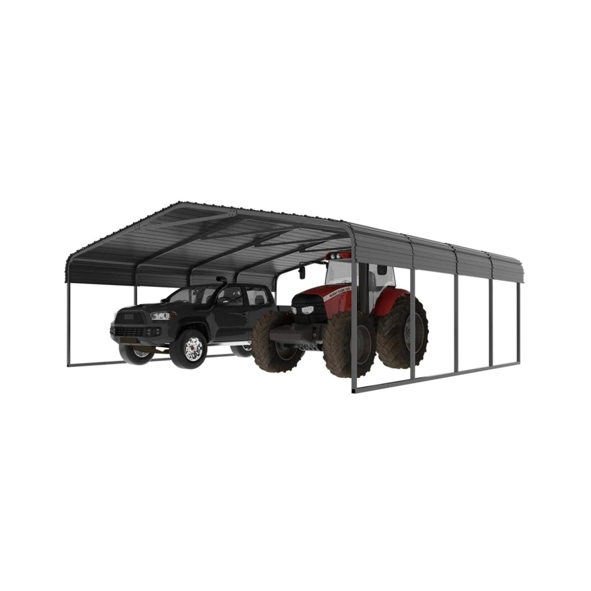 [20X20FT] Extra-Large Premium Heavy-Duty Outdoor Metal Carport Shelter (SAK97425)