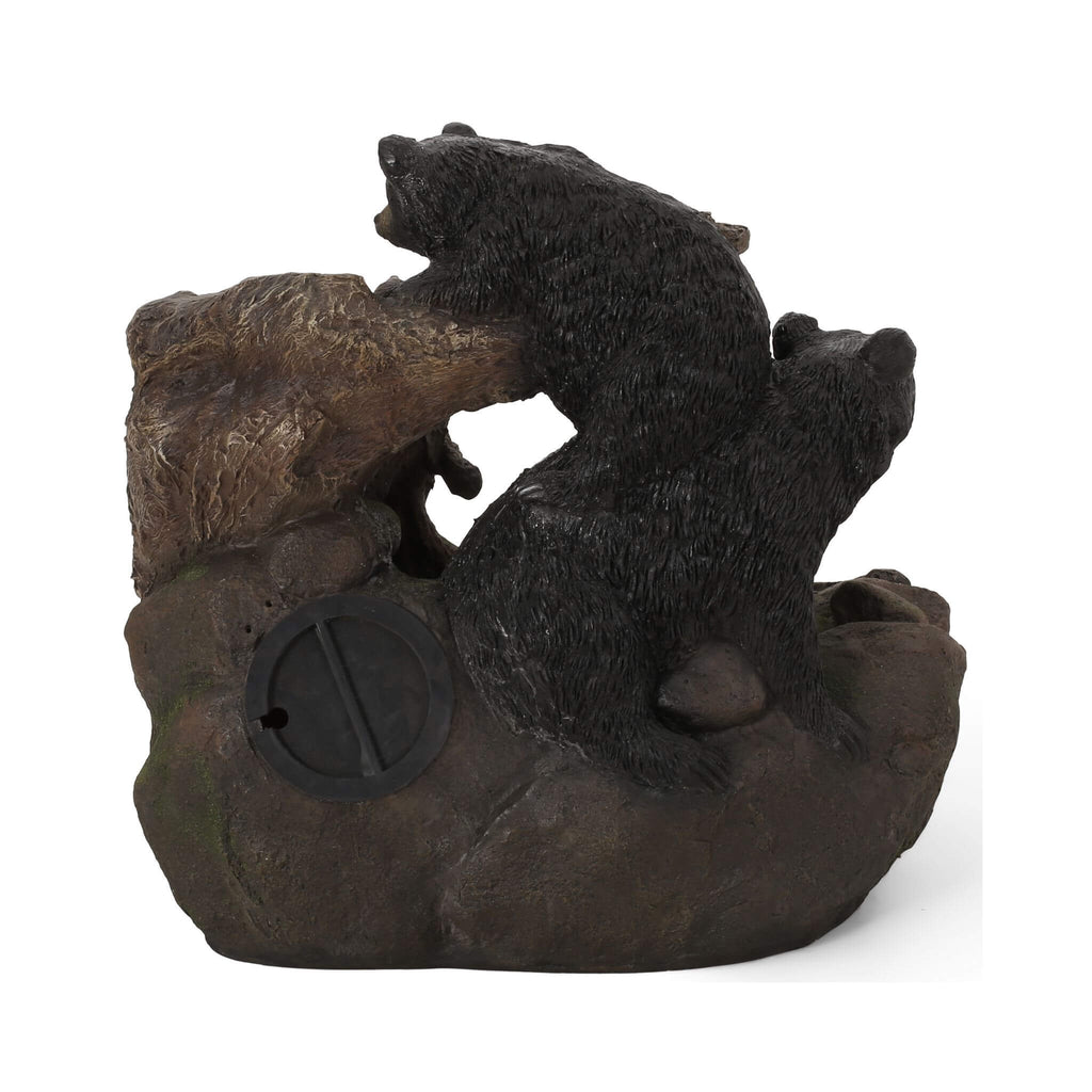 22-Inch Weather-Resistant Outdoor Bears On A Log Floor Fountain With LED Lights (SAK77651)