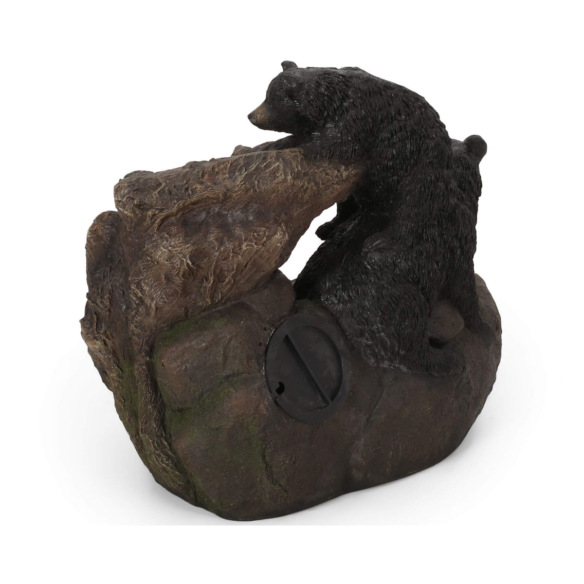 22-Inch Weather-Resistant Outdoor Bears On A Log Floor Fountain With LED Lights (SAK77651)