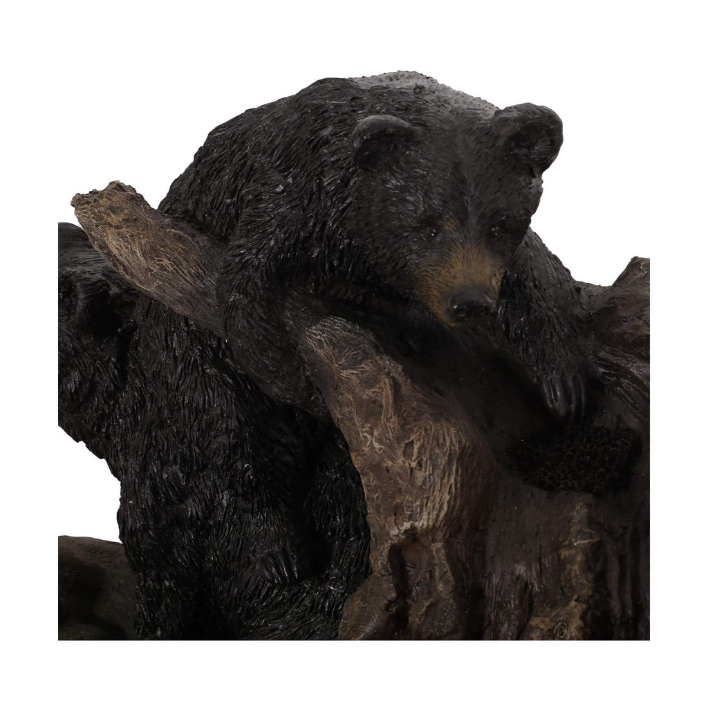 22-Inch Weather-Resistant Outdoor Bears On A Log Floor Fountain With LED Lights (SAK77651)