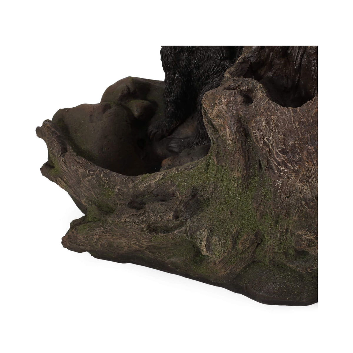 22-Inch Weather-Resistant Outdoor Bears On A Log Floor Fountain With LED Lights (SAK77651)