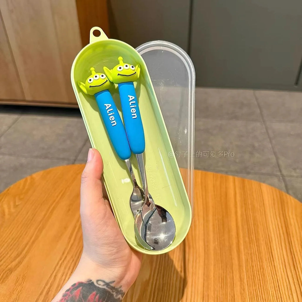 Toy Story 5 Spoon Fork Cutlery Set Woody Buzz Lightyear Jessie Forky Alien Cartoon Character Birthday Christmas Gift For Fans
