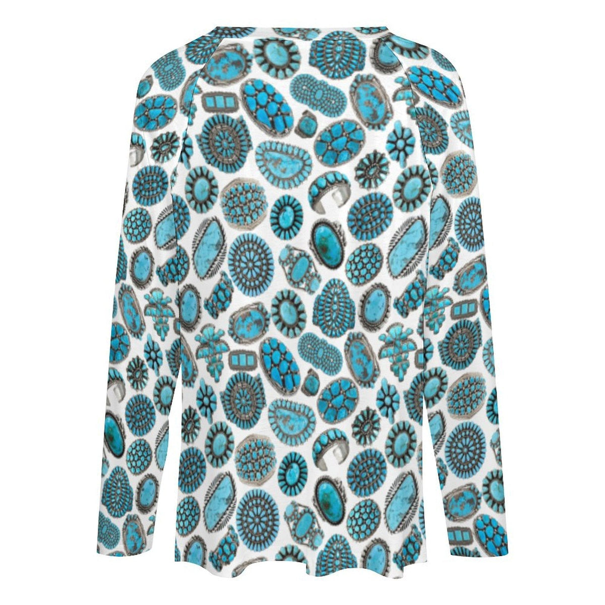 Baha Ranch Turquoise Crazy Long Sleeve Top