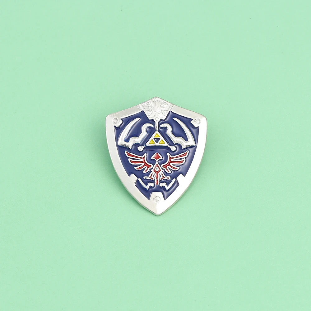The Legend of Zeldas Brooch for Men Women Vintage Triforce Triangle Amulet Lapel Pins Cosplay Party Gifts