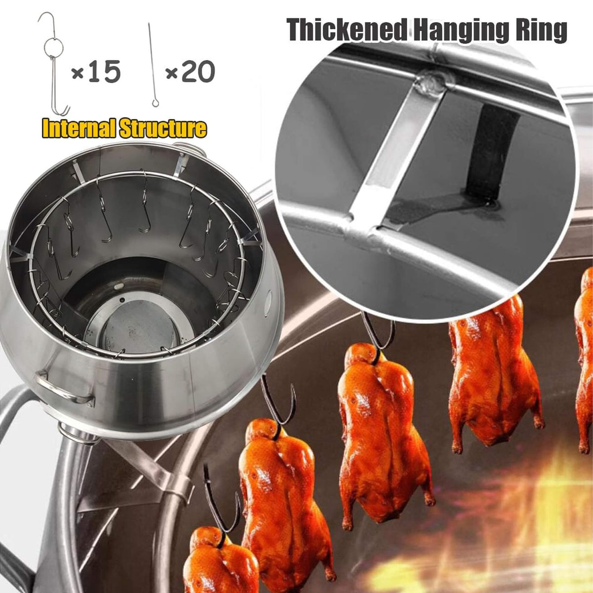 31-Inch Stainless Steel Commercial LPG Roaster Grill Oven For Chicken, Duck, And Turkey (SAK63597)