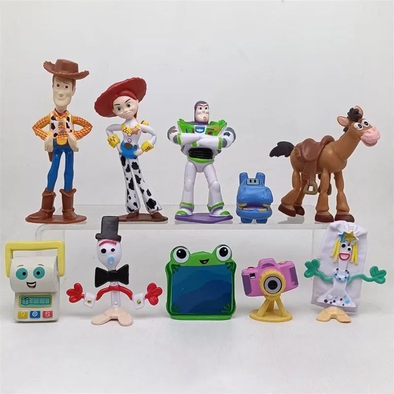 Toy Story 5 Action Figures Toys Woody Buzz Lightyear Jessie Lilypad Dolls Cake Toppers Desktop Ornaments Birthday Christmas Gift