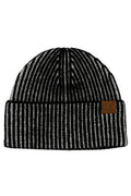C.C Contrast Color Stripes Cuff Beanie