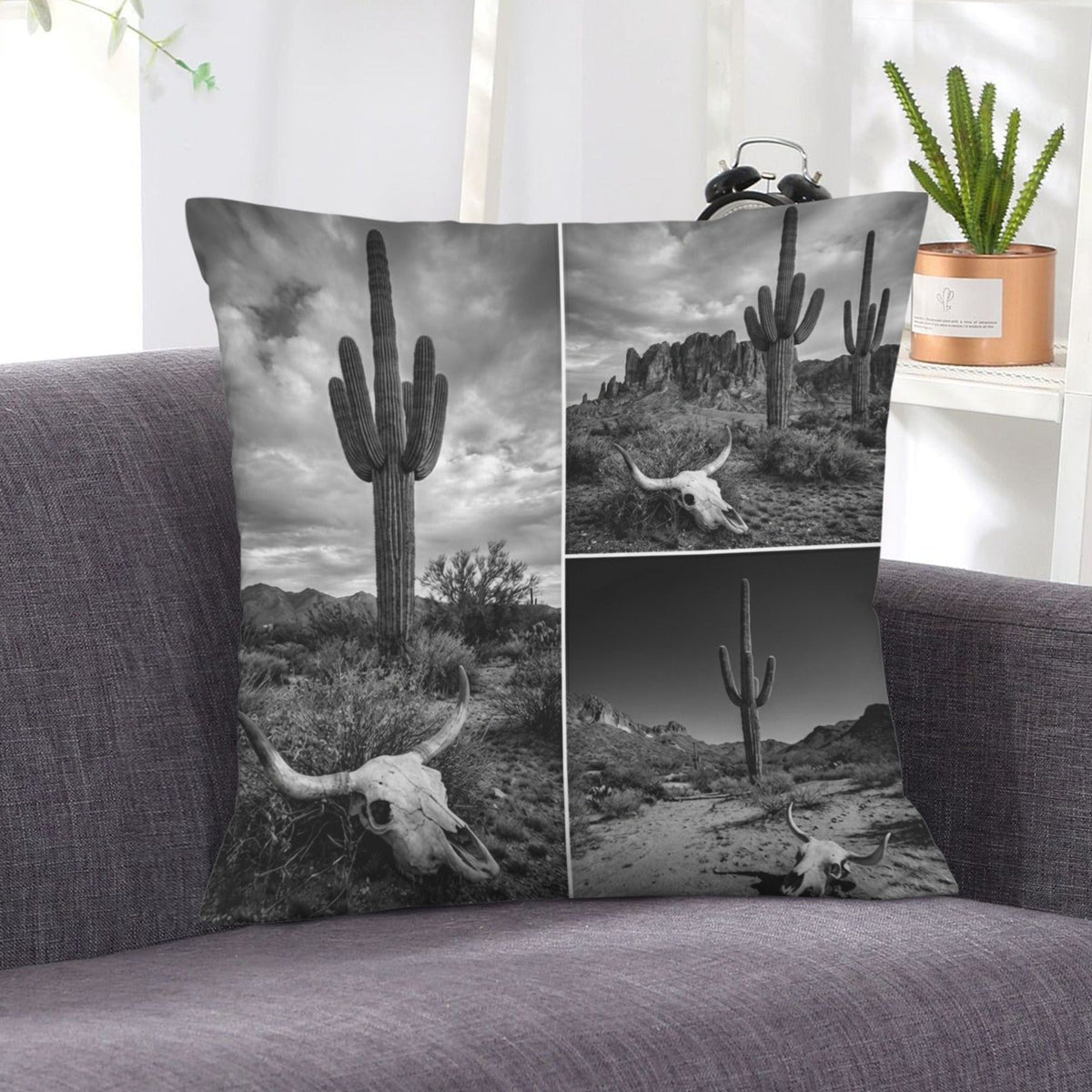 Baha Ranch Black White Desert Velvety Soft Pillow Case Made in America