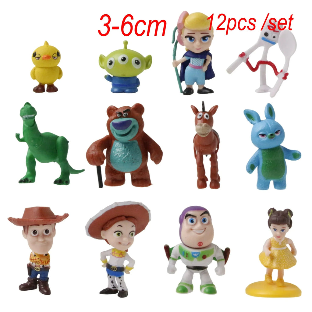 Toy Story 5 Action Figures Toys Woody Buzz Lightyear Jessie Lilypad Dolls Cake Toppers Desktop Ornaments Birthday Christmas Gift