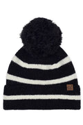 C.C Two Tone Stripe Yarn Pom Beanie