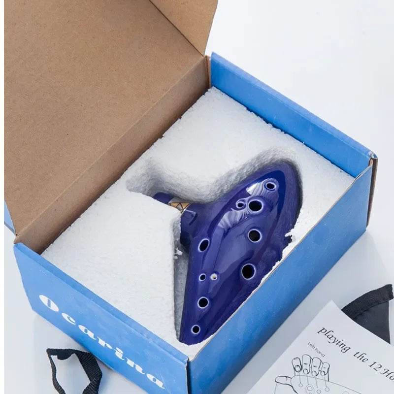 Hot﻿ Ocarina Ceramic Legend Of 12 Tones Alto C Ceramic Ocarina Musical Instrument with Song Book Neck String Neck Cord