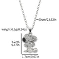 Cartoon Snoopy Full Zircon Necklace Couple Gift Pendant Cartoon Dog Clavicle Chain Valentine's Day Necklace