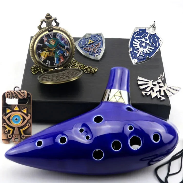 Hot﻿ Ocarina Ceramic Legend Of 12 Tones Alto C Ceramic Ocarina Musical Instrument with Song Book Neck String Neck Cord