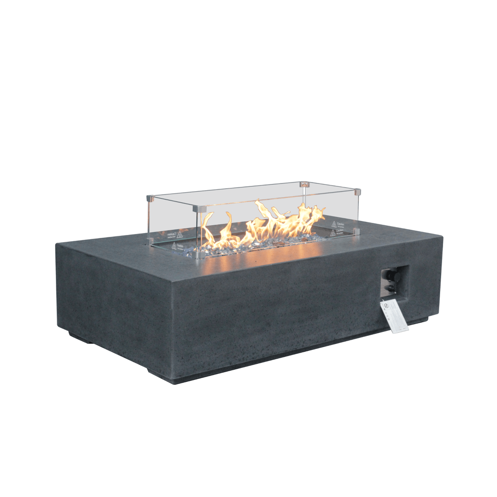 52-Inch Outdoor Concrete Liquid Propane Rectangular Fire Pit Table (SAK84314)