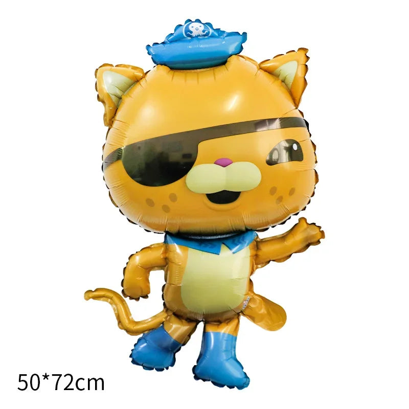 Cartoon 6pcs The Octonauts Balloons Polar Bear Cat Penguin Foil Ballons Sea Animal Air Balls Children Birthday Party Decoration