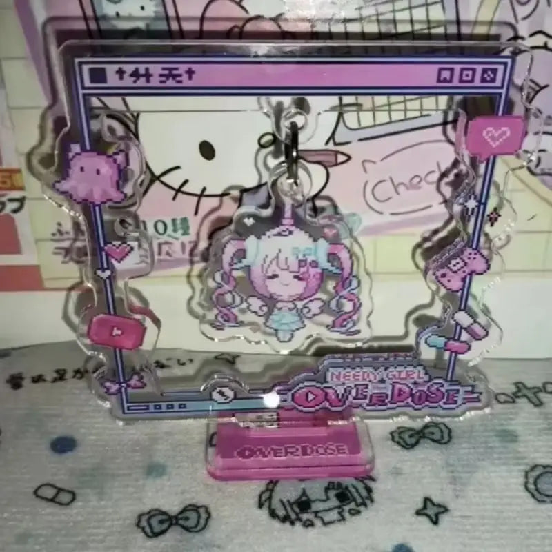 Swing Acrylic Stand Sign Needy Girl Overdose Cartoon Desktop Ornaments Decorate Student Anchor Model Toys Figure Gifts for Anime