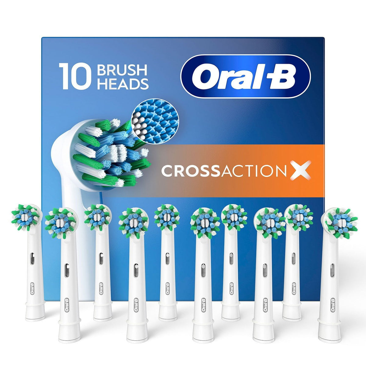 Set of 2 Oral-B Cross Action Replacement Brush Heads XXXL Pack, 20 Heads Total