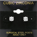 6 mm Round CZ stud earrings