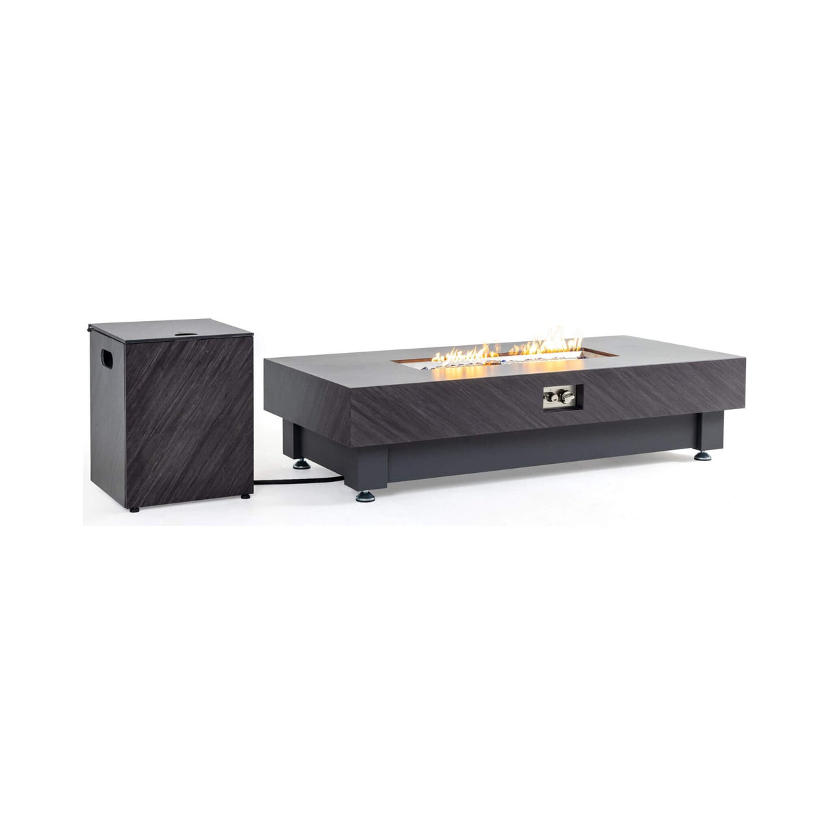 Premium 60-Inch Rectangular Outdoor Modern Propane Fire Pit Table With Rain Cover (SAK91273)