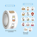 500Pcs Kawaii Miffy Rabbit Sticker Seal Cartoon Rabbit Roll Decoration Kawaii Sticker Cartoon Waterproof Stickers Toy