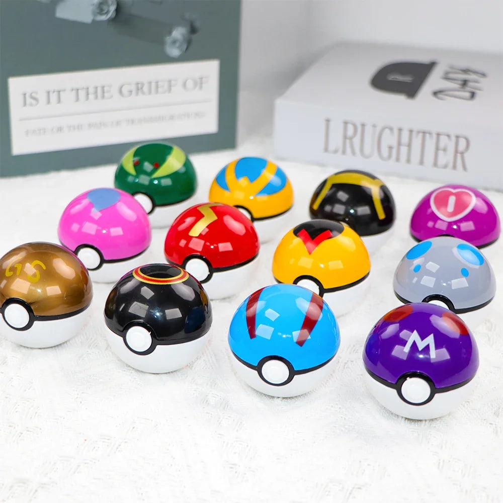 12PCS Pokemon Ball Pokeball Pikachu Pokeball Action Figure Cartoon Anime Kawaii Doll Poke Ball Collection Birthday Gifts
