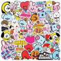 BT21 koya RJ Shooky Man Chimmy Tata Cooky Secondary Animation Peripheral Cartoon Sticker Cute Creative Waterproof Sticker Gift