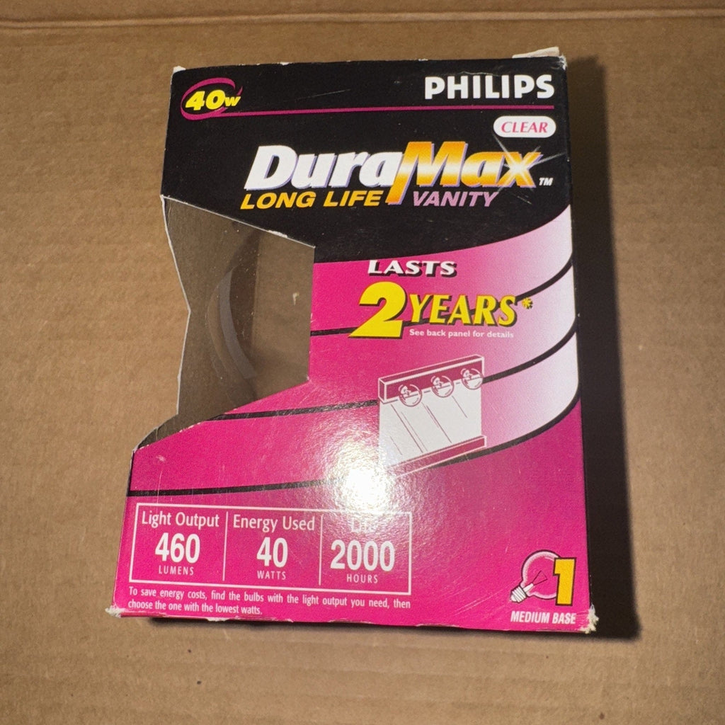 Philips Long Life 40W Vanity Light, Clear G25, Medium Base