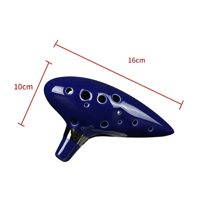 Hot﻿ Ocarina Ceramic Legend Of 12 Tones Alto C Ceramic Ocarina Musical Instrument with Song Book Neck String Neck Cord