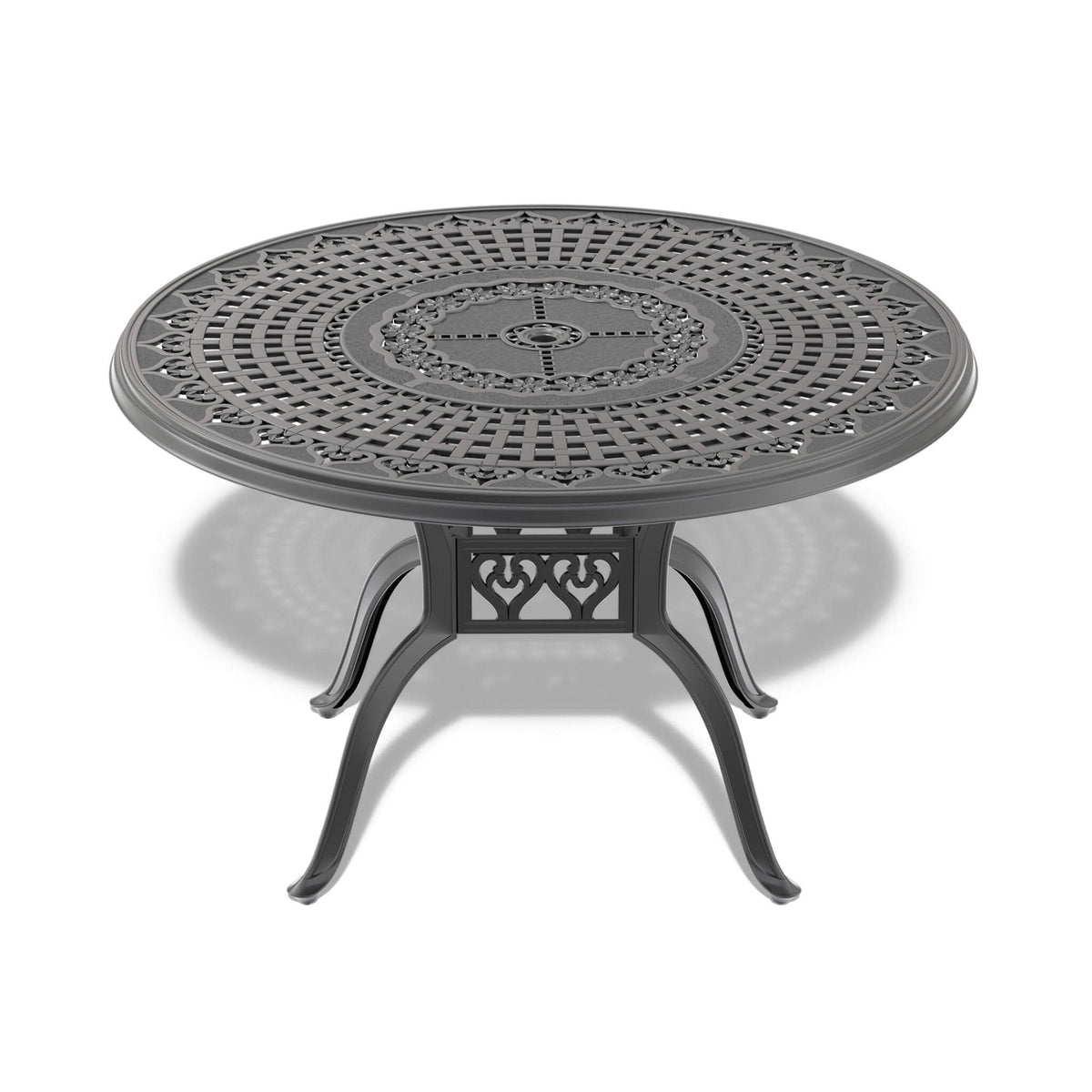 7-Piece Cast Aluminum Patio Furniture Set With Black Frame And Off-White Cushions (SAK12948)