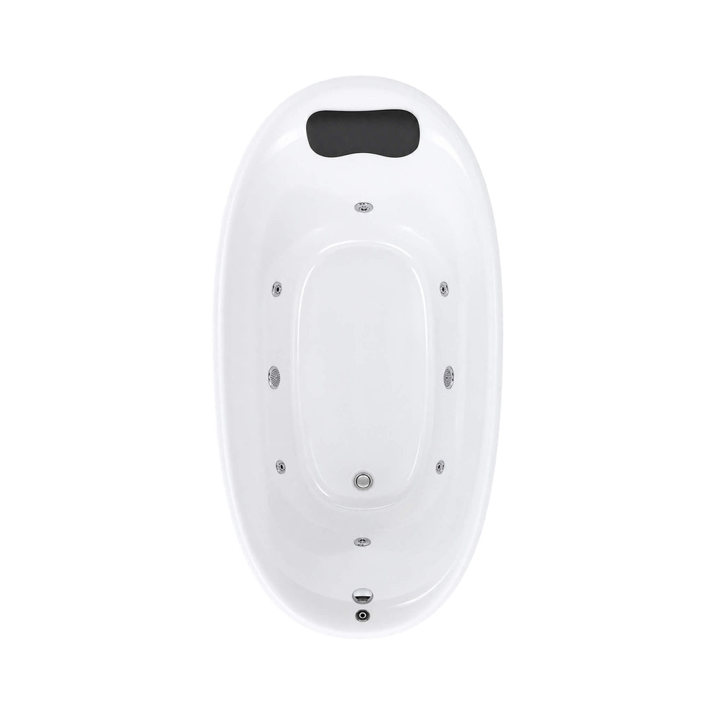 Elaris 71-Inch Acrylic High-Back Oval Whirlpool Tub With 6 Jets LED Light And Gel Pillow (SAK21370)