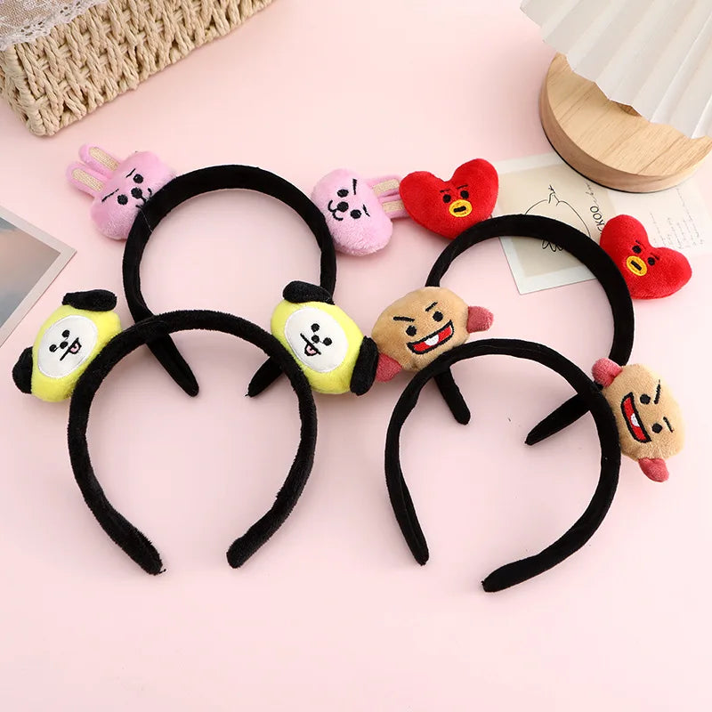 BT21 koya RJ Shooky Man Tata Chimmy Cooky Creative Cartoon Cute Doll Headband Secondary Animation Peripheral Decoration Headband