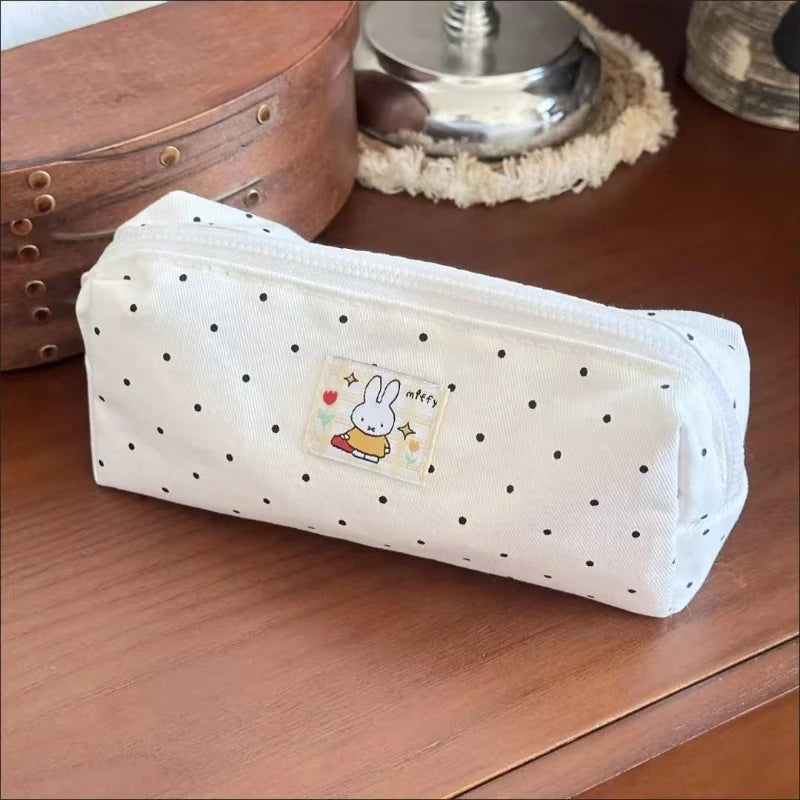 Miffy Pencil Case High Color Value Cartoon Printed Large Capacity Portable Student Cute Stationery Storage Bag for Men and Women
