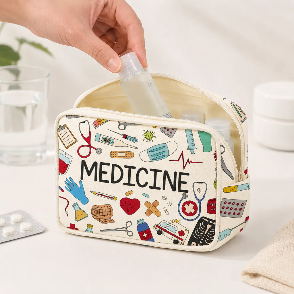 1PC Large Capacity Medicine Bag Travel Portable Medical Bag Home Medicine Storage Bag Set Portable Outdoor First Aid Kit